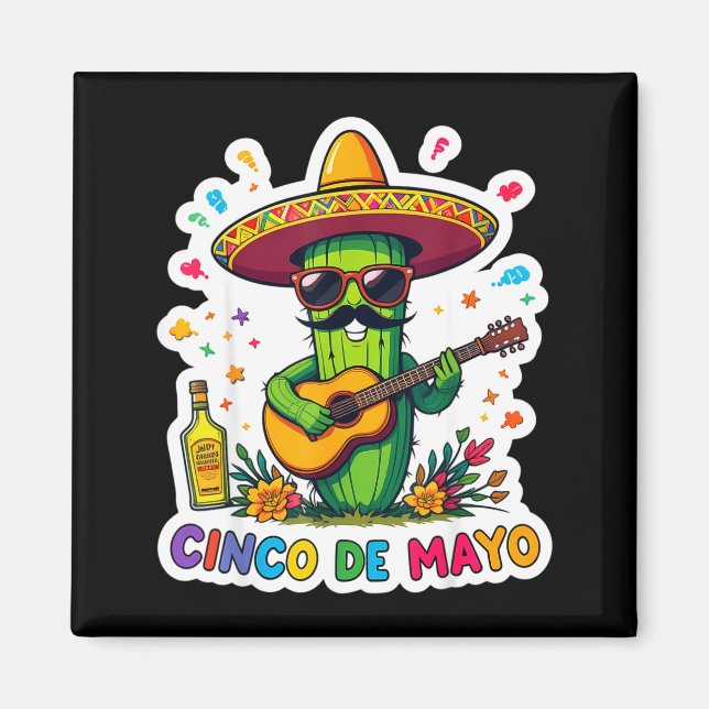Cinco de mayo funny mexican cactus sunglassesCinco Magnet (Framsidan)