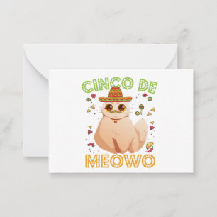 Cinco De Mayo Funny Mexican Cat Cindo De Mayo Gift Anteckningskort