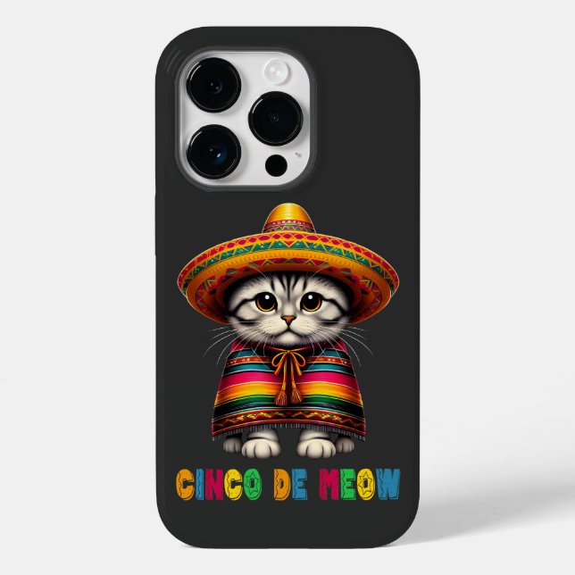 Cinco De Mayo Funny Mexican Cat Sombrero Meow (Baksida)