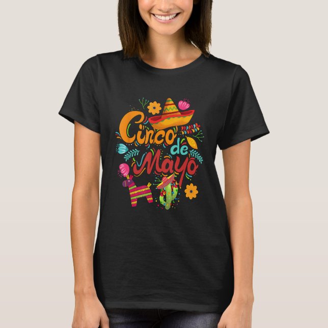 Cinco de Mayo, funny Mexican fiesta 5 De Mayo T Shirt (Framsida)