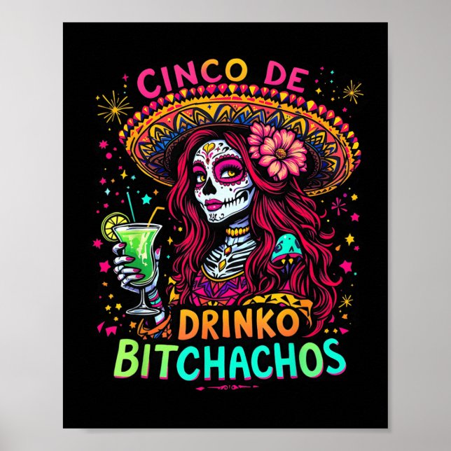 Cinco De Mayo Funny Mexican Party Cinco De Drinko Poster (Framsidan)