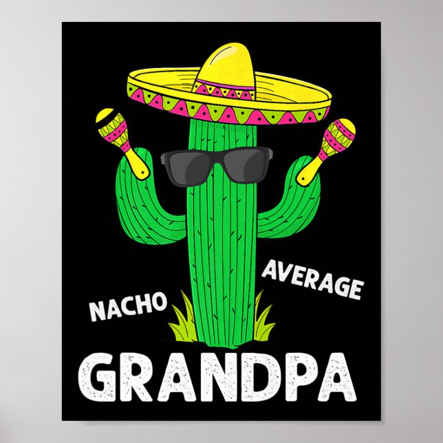 Cinco De Mayo Funny Nacho Average Grandpa Sombrero Poster (Framsidan)
