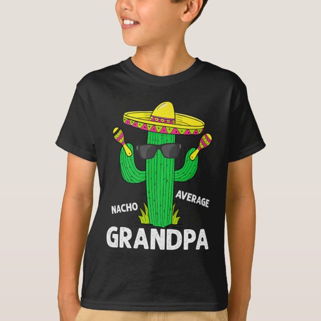 Cinco De Mayo Funny Nacho Average Grandpa Sombrero T Shirt (Framsida)