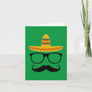 Cinco De Mayo Funny Party Sombrero Mustache Kort
