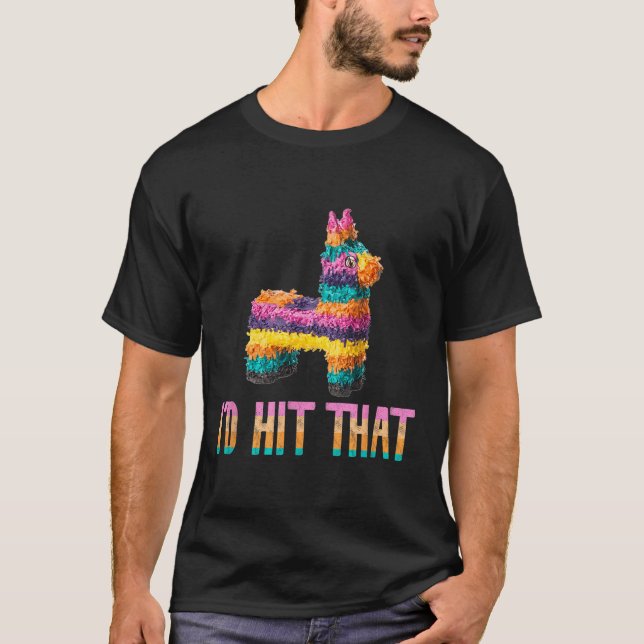 Cinco De Mayo Funny Pinata - ID Slått att T Shirt (Framsida)