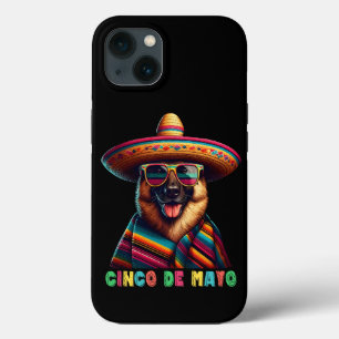Cinco De Mayo German Shepherd with Poncho Sombrero