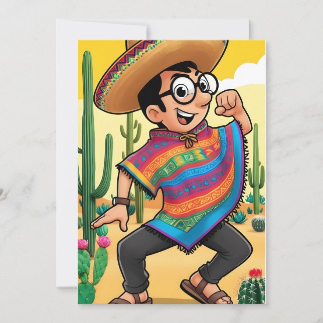 Cinco de Mayo Gnome-kort Inbjudningar (Framsida)
