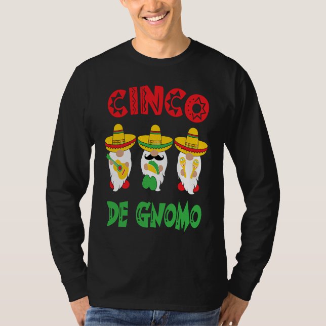Cinco De Mayo Gnomo 3 Fiesta Gnomes Eat Tacos Tres T Shirt (Framsida)