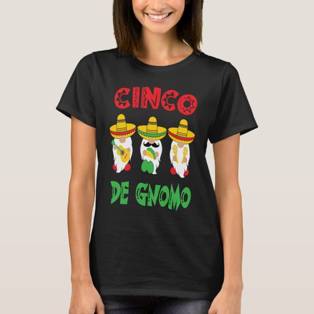 Cinco De Mayo Gnomo 3 Fiesta Gnomes Eat Tacos Tres T Shirt (Framsida)