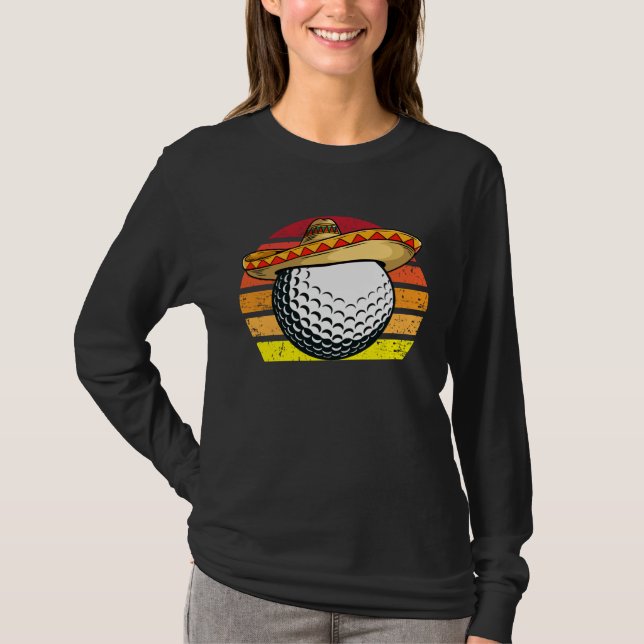 Cinco de Mayo Golf Ball With Sombrero Golfer Mexic T Shirt (Framsida)