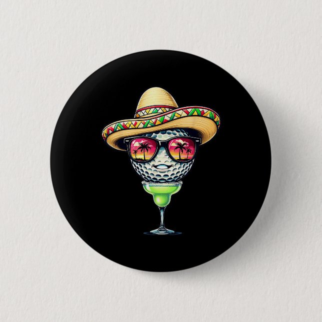 Cinco De Mayo Golf Boll med Sombrero Margarita Go Knapp (Framsida)