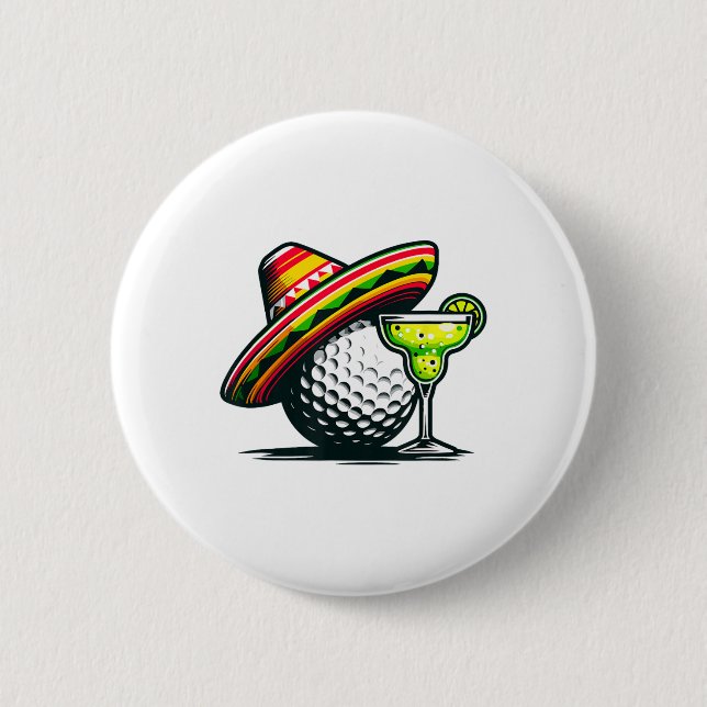 Cinco de Mayo Golf Boll med Sombrero och Margarit Knapp (Framsida)