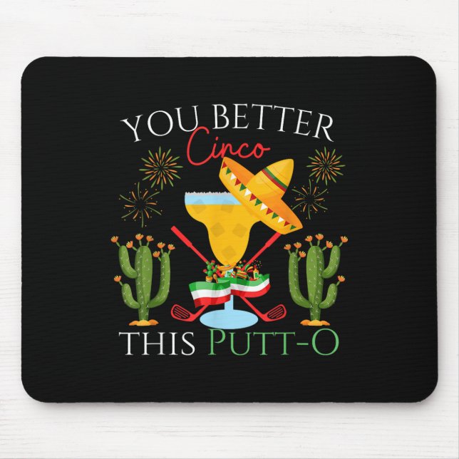 Cinco De Mayo Golf Golfer Drinking Margaritas Tequ Musmatta (Framsidan)