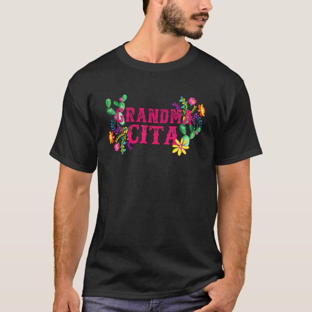 Cinco De Mayo Grandma Cita Blommigt Mexican Fiesta T Shirt (Framsida)