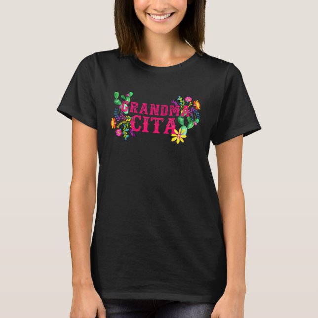 Cinco De Mayo Grandma Cita Floral Mexican Fiesta T Shirt (Framsida)