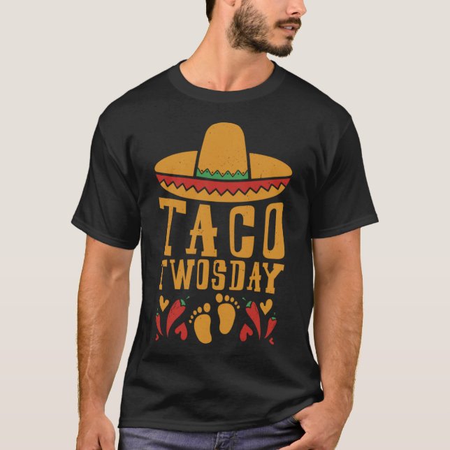 Cinco De Mayo Gravid Taco Twosday Mexican Pregn T Shirt (Framsida)