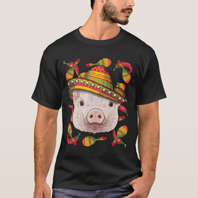 Cinco de Mayo Gris Sombrero Mexican Gris Fiesta Pa T Shirt (Framsida)