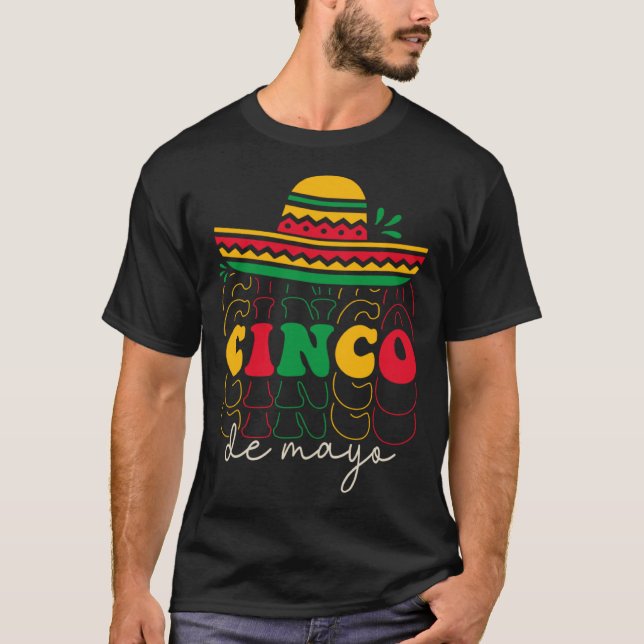Cinco De Mayo Groovy Mexican Fiesta 5 De Mayo Somb T Shirt (Framsida)