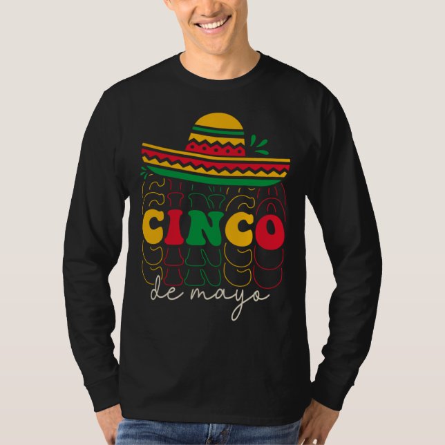 Cinco De Mayo Groovy Mexican Fiesta 5 De Mayo Somb T Shirt (Framsida)