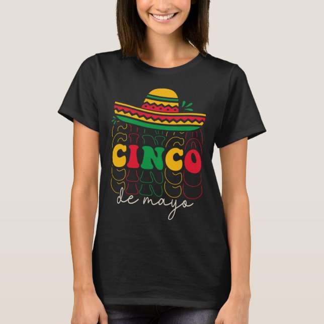 Cinco De Mayo Groovy Mexican Fiesta 5 De Mayo Somb T Shirt (Framsida)