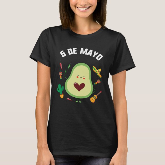 Cinco De Mayo Guacamole Avocado Fiesta Mexican som T Shirt (Framsida)