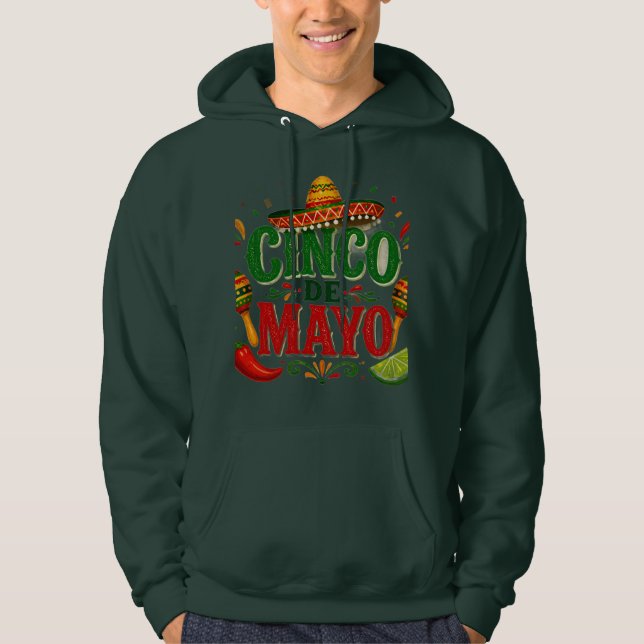 Cinco de Mayo herrar Hoodie (Framsida)