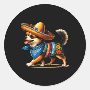 Cinco De Mayo Hund Funny Chihuahua Coola Mexican F Runt Klistermärke