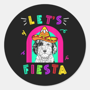 Cinco De Mayo Hund Let s Fiesta Camisa 5 De Mayo M Runt Klistermärke