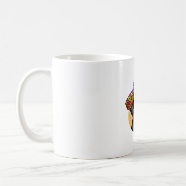 Cinco de Mayo Hund Rottweiler Mexiko Kaffemugg (Vänster)