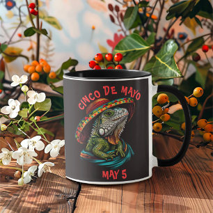 Cinco de Mayo Iguana Wearing Sombrero & Serape Mugg