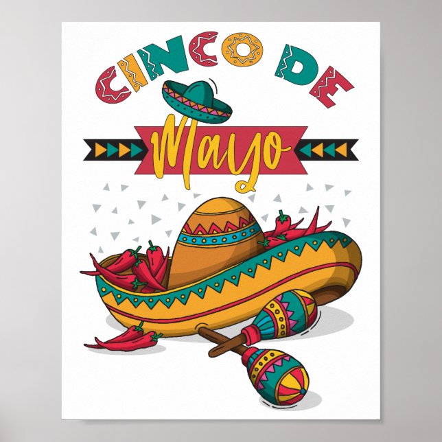Cinco De Mayo Illustration, 1/2 Poster (Framsidan)
