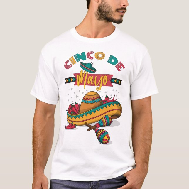 Cinco De Mayo Illustration, 1/2 T Shirt (Framsida)
