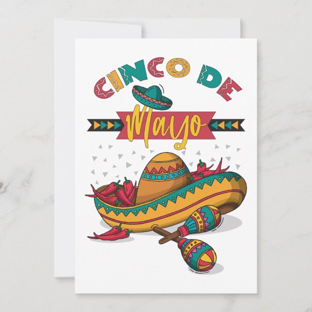 Cinco De Mayo Illustration, 1/2 Tack Kort (Framsida)