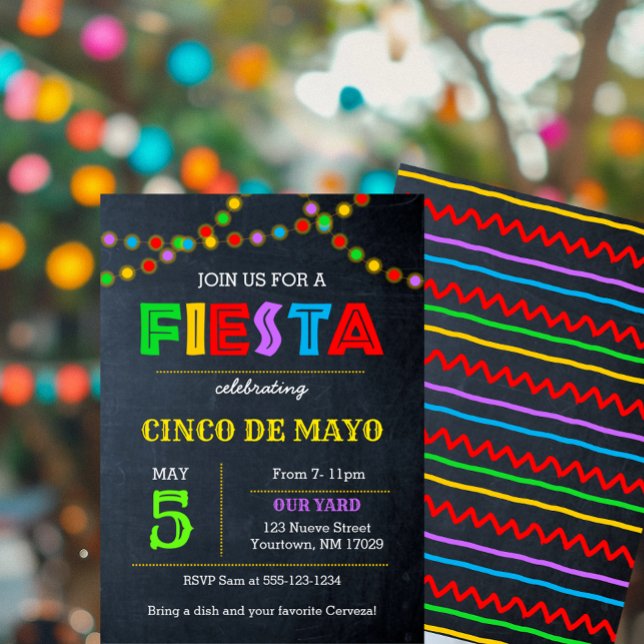 Cinco De Mayo-inbjudan med fiesta-ljus Inbjudningar (Skapare uppladdad)