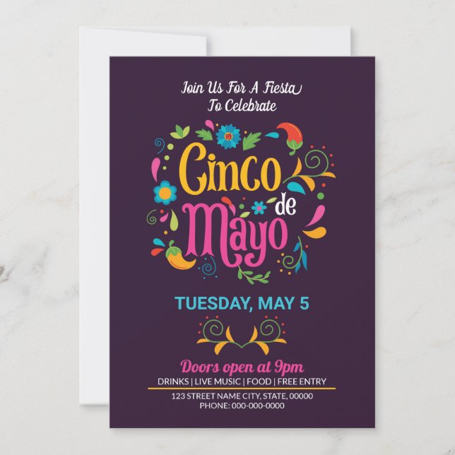 Cinco De Mayo-inbjudningsaffisch Inbjudningar (Framsida)