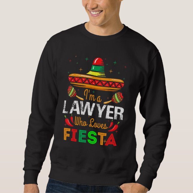 Cinco De Mayo Jag är advokat som Kärlek Fiesta Lång Ärmad Tröja (Framsida)