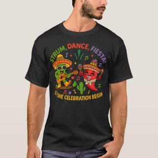 Cinco De Mayo Kactus Och Peppar Sombrero Strum T Shirt