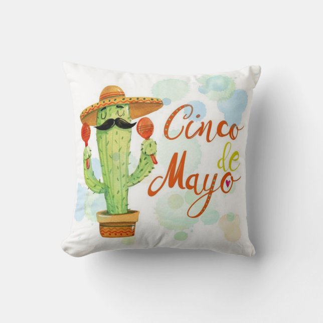 Cinco De Mayo Kaktus Kudde (Framsida)