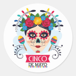 Cinco De Mayo Klassisk Rund Klistermärke