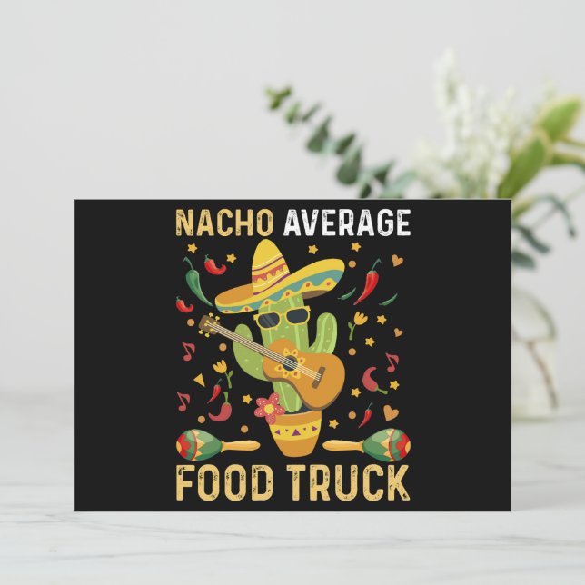 Cinco De Mayo-kock Nacho Average Food Truck Inbjudningar (Stående Fram)