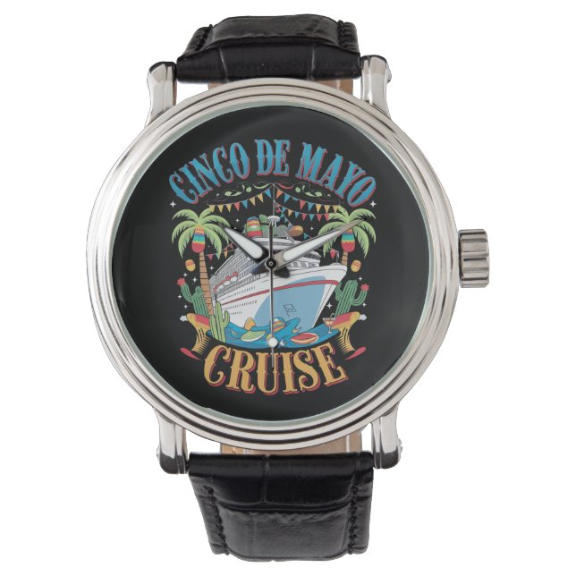 Cinco De Mayo-kryssning Mexiko Mexikanskt fartyg F Armbandsur (Framsida)