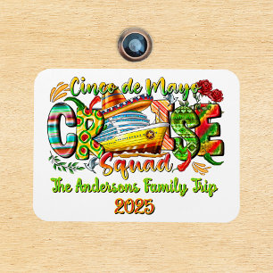 Cinco De Mayo-kryssningströja med anpassat namn oc Magnet