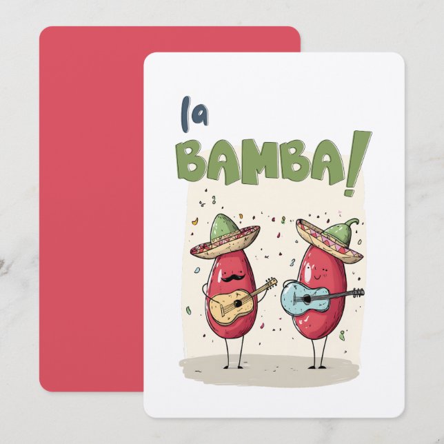 Cinco de Mayo La Bamba Chili Jam & Spicy Strings Inbjudningar (Fram/baksida)