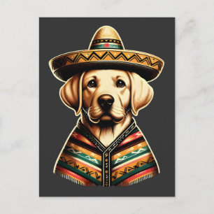 Cinco De Mayo Labrador Retriever Poncho Sombrero Helg Vykort