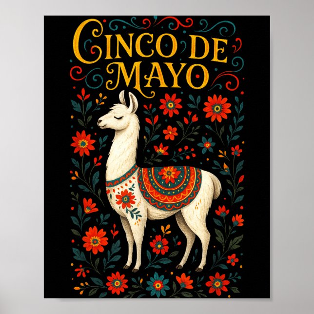 Cinco de mayo - lama firande konst  poster (Framsidan)