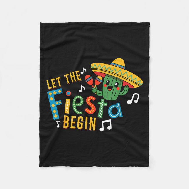 Cinco de mayo låt festen börja rolig mexikansk fleecefilt (Framsidan)