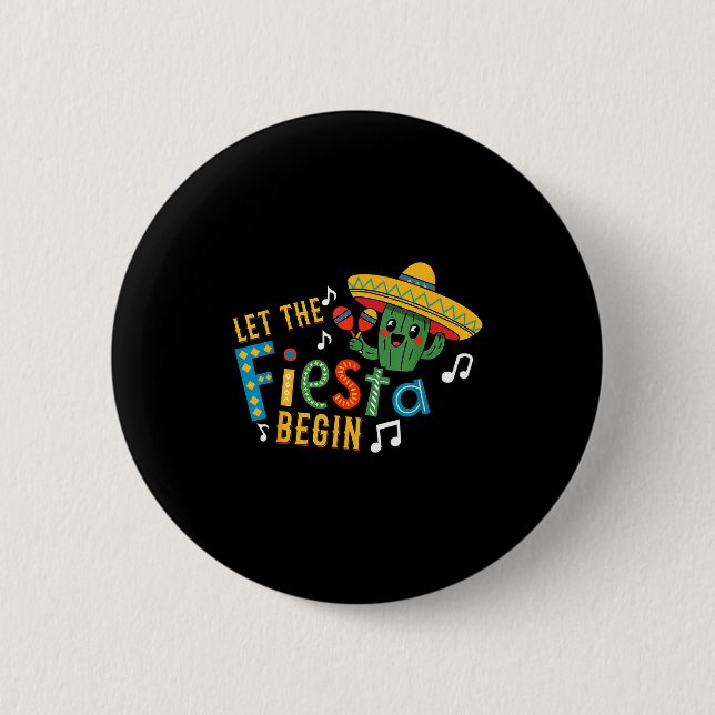 Cinco de mayo låt festen börja rolig mexikansk knapp (Framsida)