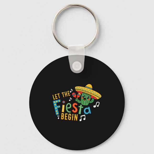 Cinco de mayo låt festen börja rolig mexikansk nyckelring (Framsida)