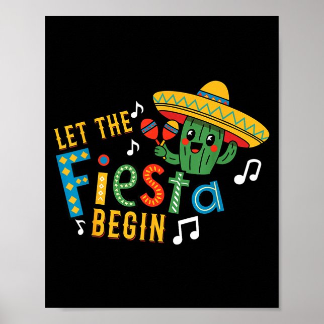 Cinco de mayo låt festen börja rolig mexikansk poster (Framsidan)
