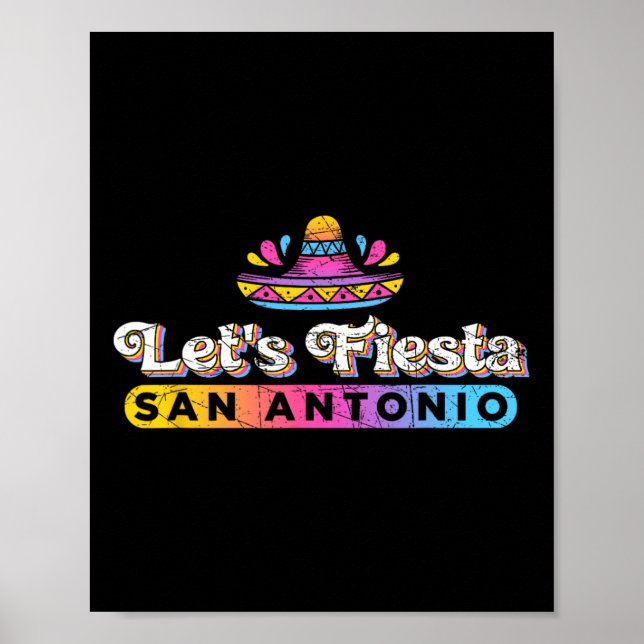 Cinco De Mayo Låt oss Fiesta-fest San Antonio  Poster (Framsidan)